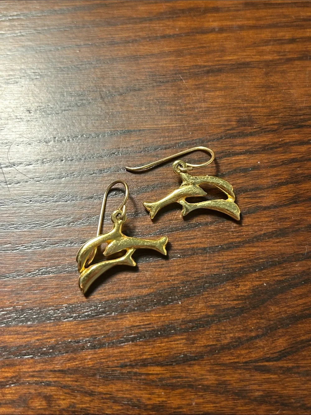 Gold Dolphin Dangle Earrings - Women Jewelry